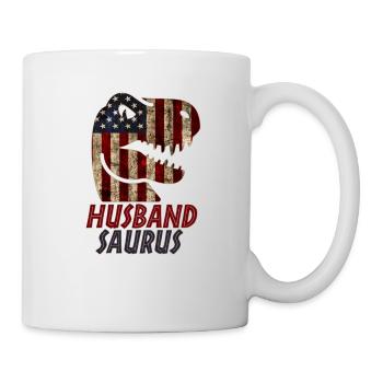 Patriotic Husband Dinosaur - Tasse - Weiß - Rechts
