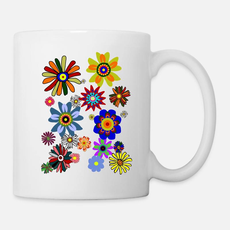 Flower Power & Blumen (Blümchen1.0) - Tasse - Weiß