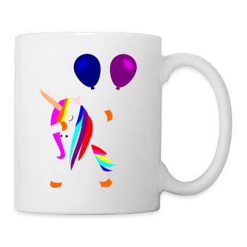 tamponner des licornes licorne avec des ballons - Mug blanc - blanc - Droite