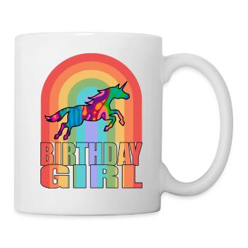 Fille d’anniversaire - Licorne pour fille d’anniversaire - Mug blanc - blanc - Droite