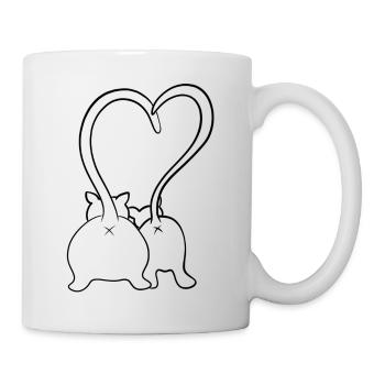 Cats Love schwarz - Tasse - Weiß - Rechts