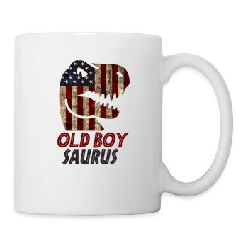 Vieux Garçon Patriotique Dinosaure - Mug blanc - blanc - Droite