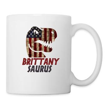 Patriotic Brittany Dinosaur Brittanysaurus - Tasse - Weiß - Rechts