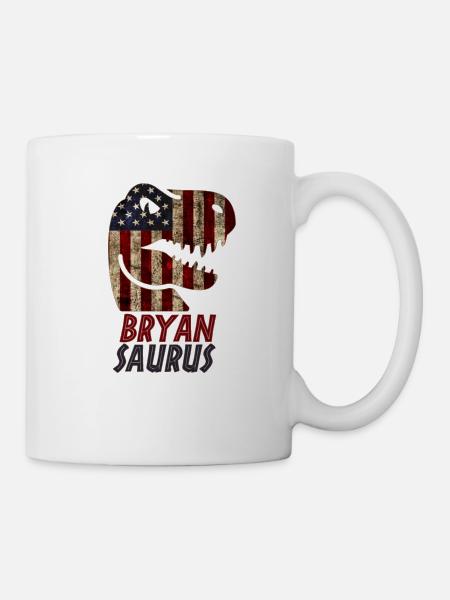 Patriotic Bryan Dinosaur Bryansaurus - Tasse - Weiß