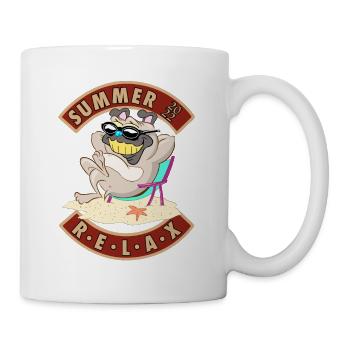 Summer 2022 relax dog at the beach - Mug - white - Right