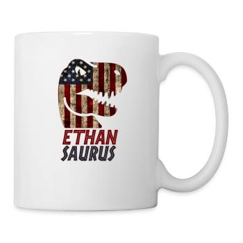Patriotic Ethan Dinosaur Ethansaurus - Tasse - Weiß - Rechts