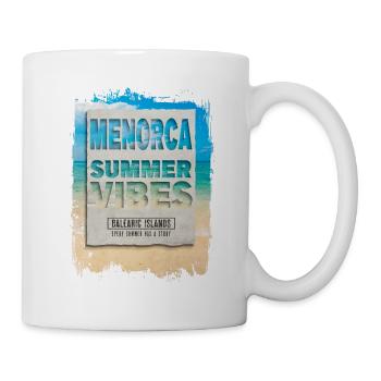 Menorca Spanien Sommer Sonne Strand Meer Palmen - Tasse - Weiß - Rechts