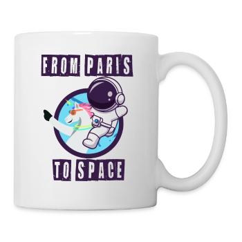 From Paris to space unicorn with astronaut - Mug - white - Right