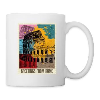 Rome Rome Italie Ville Skyline Timbre Coloré - Mug blanc - blanc - Droite