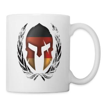 Spartiat Helm Deutsche Flagge - Tasse - Weiß - Rechts