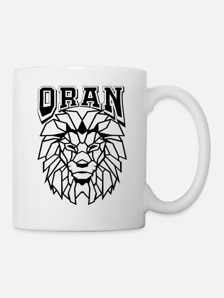 Oran avec un lion en polygone - Mug blanc - blanc