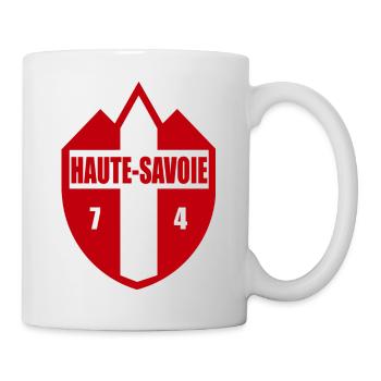 Haute Savoie 74 Montagnes drapeau armoiries - Mug blanc - blanc - Droite