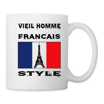Alter Mann, Franzose, Vieil Homme Français Style - Tasse - Weiß - Rechts