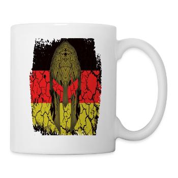 Spartaner Helm Deutsche Flagge Grunge - Tasse - Weiß - Rechts