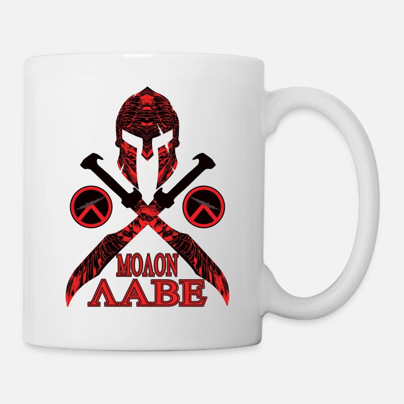 Molon Labe Spartaner Helm - Tasse - Weiß