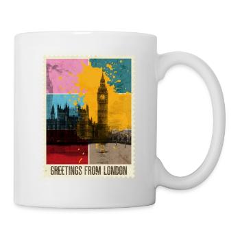 London England UK City Skyline Stamp Colorful - Mug - white - Right