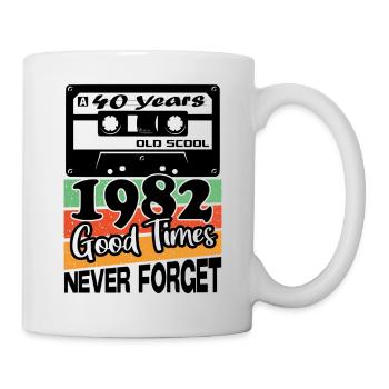 Birthday Geburtstag Old School Retro Alter 1982 40 - Tasse - Weiß - Rechts