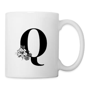 Buchstabe Q - Tasse - Weiß - Rechts