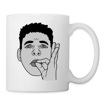 Mund küssen Handgeste Gesicht - Tasse - Weiß - Rechts