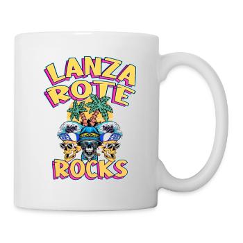 Lanzarote Sommer Sonne Strand Palmen Totenkopf - Tasse - Weiß - Rechts
