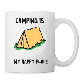 Le camping est mon endroit heureux - Mug blanc - blanc - Droite