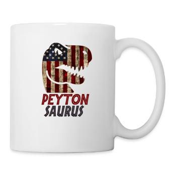 Patriotic Peyton Dinosaur Peytonsaurus - Tasse - Weiß - Rechts