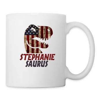Patriotic Stephanie Dinosaur Stephaniesaurus - Mug - white - Right