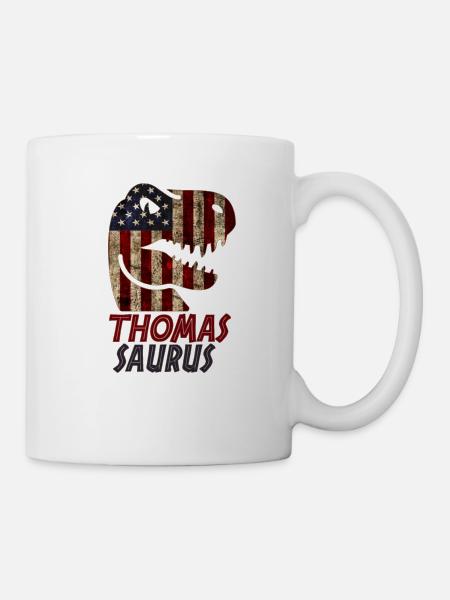 Patriotic Thomas Dinosaur Thomassaurus - Tasse - Weiß