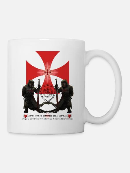 Templer mit Tatzenkreuz - Tasse - Weiß