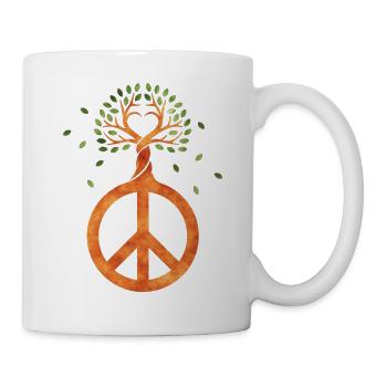 Peace For Trees - Flower Power Heart 1 - Mug - white - Right