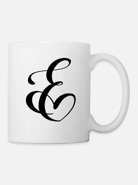 Heart E - Mug - white