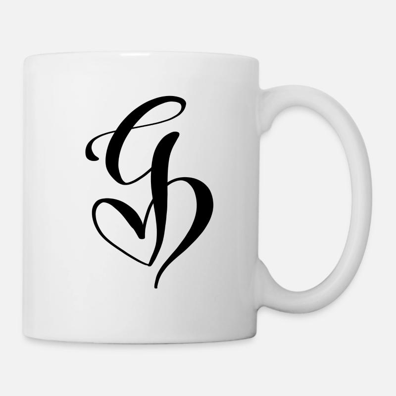 Cœur G - Mug blanc - blanc
