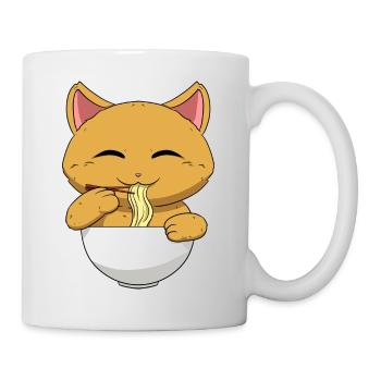 Asiatisches Japanische Ramen Katze I Geschenk - Tasse - Weiß - Rechts