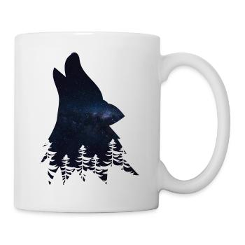 Silhouette de loup - Mug blanc - blanc - Droite