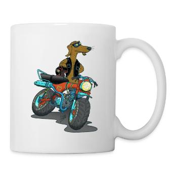 Daxhond et sa moto - Mug blanc - blanc - Droite