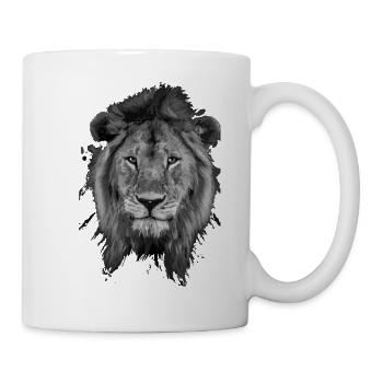Löwe Shirt Design Löwenkopf Afrika Männer Frauen - Tasse - Weiß - Rechts
