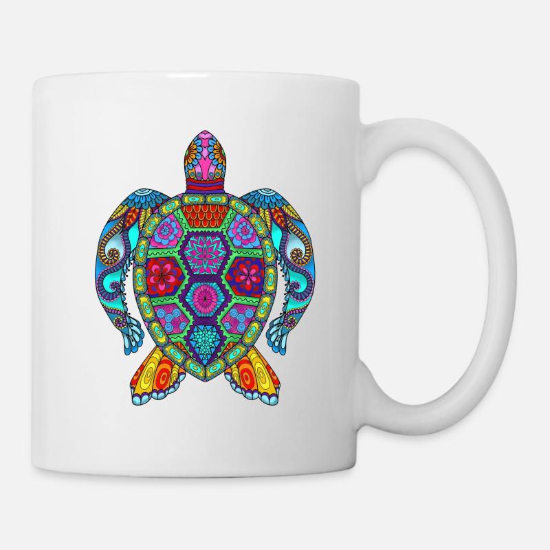 T-Shirt Tortue coloré - Mug blanc - blanc