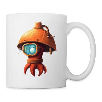 Red little octopus octopus with helmet gift idea - Mug - white - Right