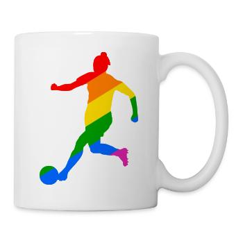 Gay Pride Frauenfußball Design - Tasse - Weiß - Rechts