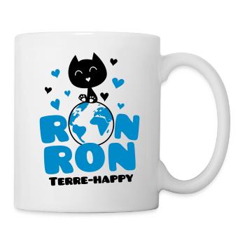 La ronronthérapie, humour de chat, terre happy ! - Mug blanc - blanc - Droite