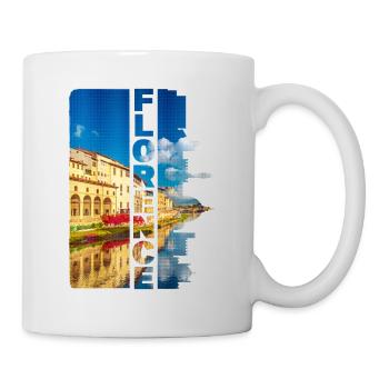 Florenz Italien Stadt Skyline Schrift Urlaub Liebe - Tasse - Weiß - Rechts