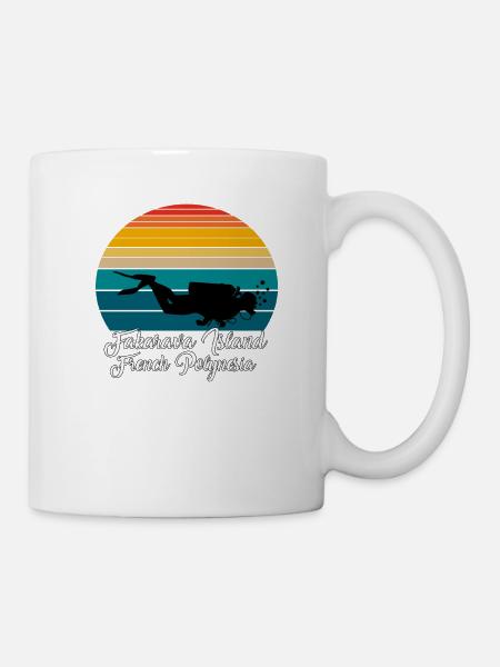 Île de Fakarava Français Polynésie Plongée - Mug blanc - blanc