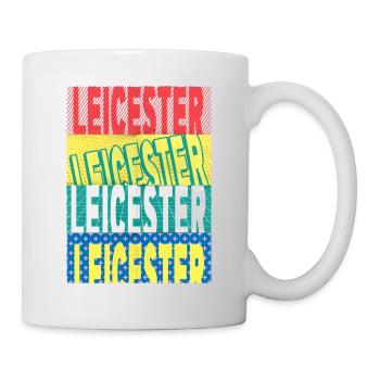 Leicester England UK City Font Skyline Home - Mug - white - Right