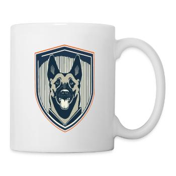 Dog's head badge - Mug - white - Right