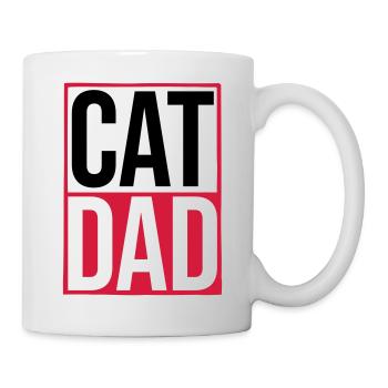 Cat Dad Logo Schild - Tasse - Weiß - Rechts