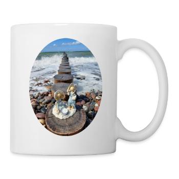 Kinder am Strand - Tasse - Weiß - Rechts