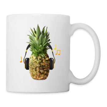 L’ananas écoute de la musique forte - Mug blanc - blanc - Droite
