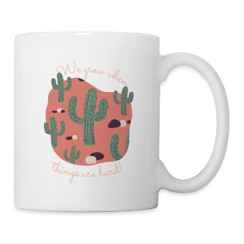 fond de désert de pêche rose cactus saguaro - Mug blanc - blanc - Droite