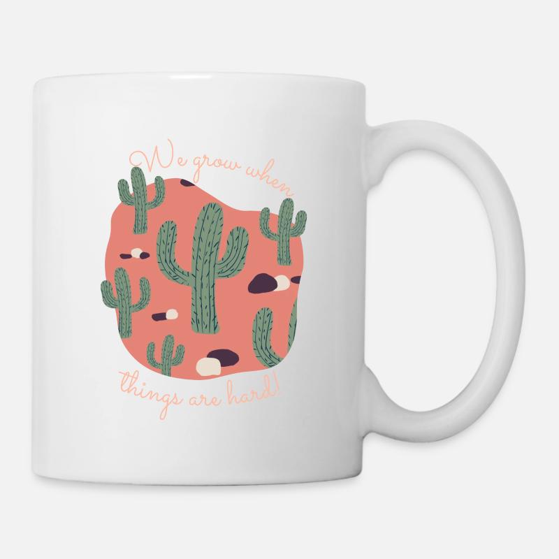 pink peach desert background saguaro cactus - Mug - white