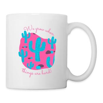 fuxsia Désert Fond Saguaro Cactus - Mug blanc - blanc - Droite